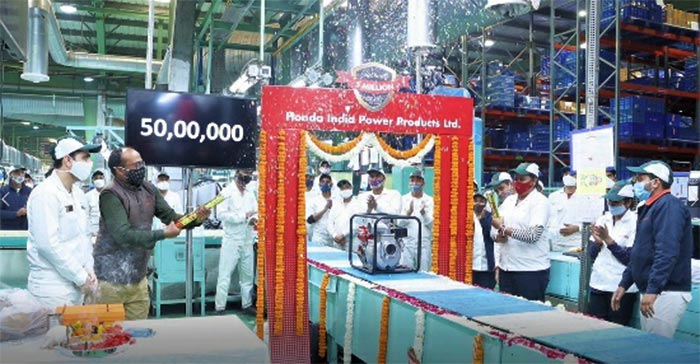 फरवरी, 2022 में होंडा इंडिया पावर प्रोडक्ट्स लिमिटेड ने छुआ 50 लाख उत्पादन का आंकड़ा