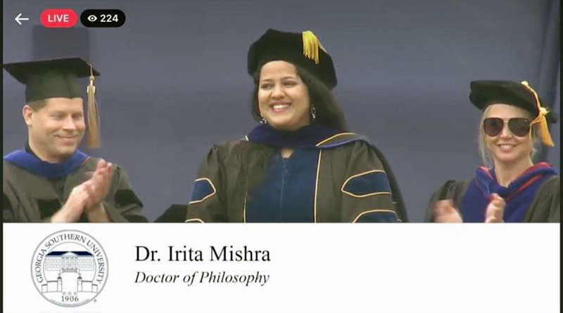 डॉ. इरीता मिश्रा को पीएचडी अवॉर्ड