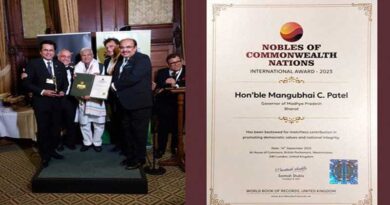 राज्यपाल श्री मंगुभाई पटेल लंदन में अंतर्राष्ट्रीय उत्कृष्टता पुरस्कार से सम्मानित