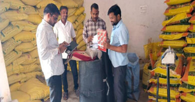 कृषि विभाग द्वारा खाद, बीज दुकानों का निरीक्षण