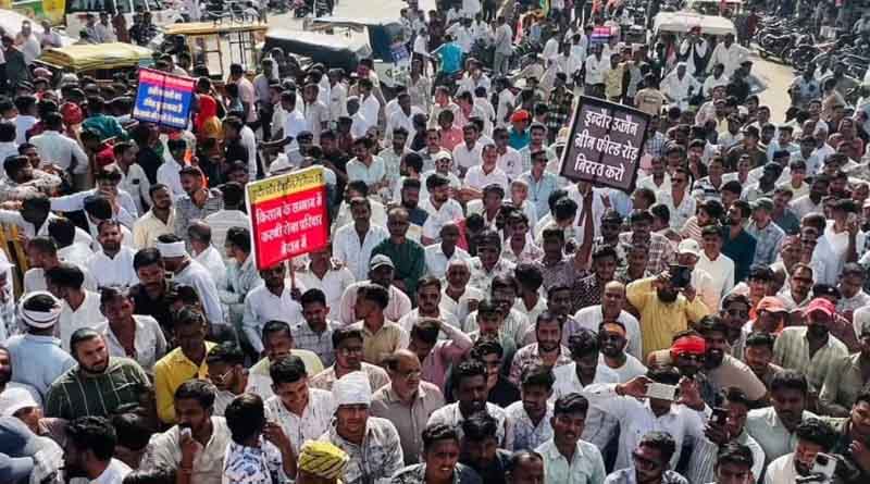 ग्रीन फील्ड कॉरिडोर व भावांतर योजना के विरोध में किसानों ने किया प्रदर्शन