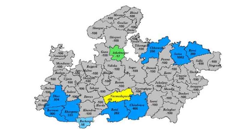 मध्यप्रदेश के 15 जिलों में कहीं-कहीं वर्षा होगी