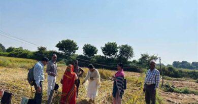 रीवा मेंफसल क्षति का निरीक्षण दल द्वारा सर्वे जारी