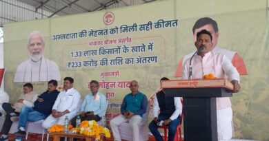 इंदौर जिले के 7 हजार किसानों के बैंक खातों में 15 करोड़ 54 लाख  की राशि अंतरित