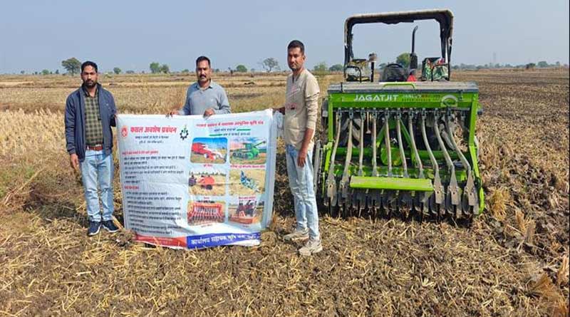 विदिशा के किसान को सब्सिडी पर मिला सुपर सीडर: नरवाई जलाए बिना 50 बीघा में बोई फसल, समय-लागत दोनों में बचत
