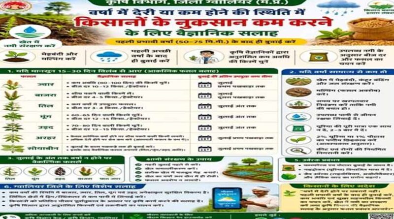 कम बारिश में भी होगी अच्छी पैदावार, कृषि विभाग ने किसानों को बताए जरूरी उपाय