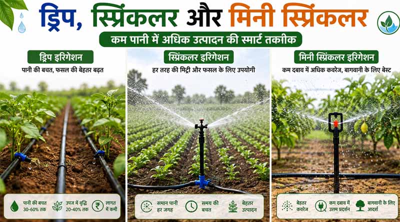 किसानों के लिए खुशखबरी! ड्रिप, स्प्रिंकलर और मिनी स्प्रिंकलर पर अनुदान के लिए आवेदन शुरू, जानें कैसे करें अप्लाई
