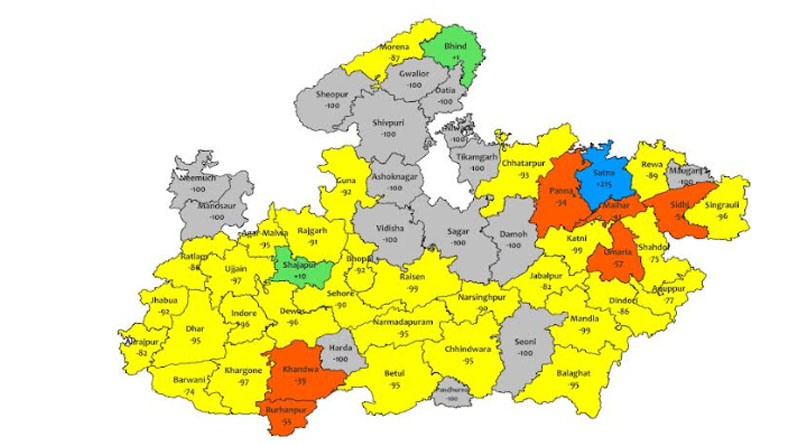 मध्यप्रदेश के पांच जिलों में भारी वर्षा होने की संभावना