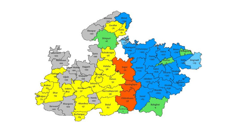 मध्यप्रदेश के 6 जिलों में अति भारी वर्षा की चेतावनी