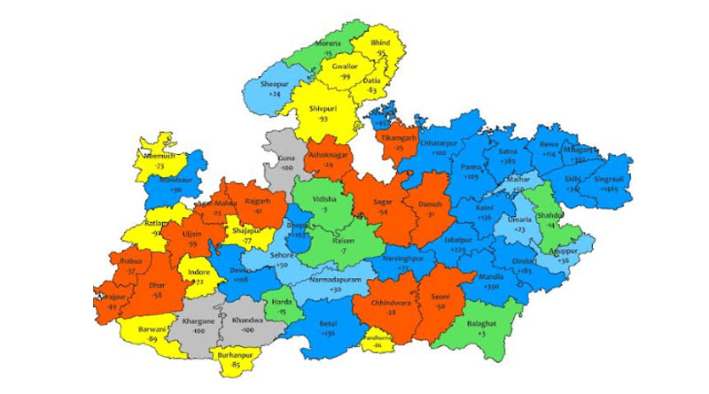 पन्ना, दमोह, टीकमगढ़ और निवाड़ी जिलों में अति भारी वर्षा की चेतावनी